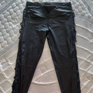 Victoria secret shiny black cutout leggings